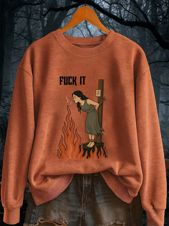 Lässig Rundhals Textbriefe Sweatshirt