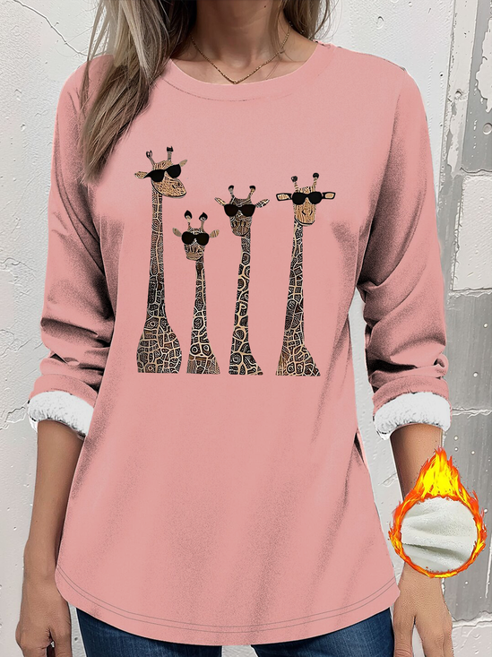 Retro Rundhals Tier Bild Sweatshirt