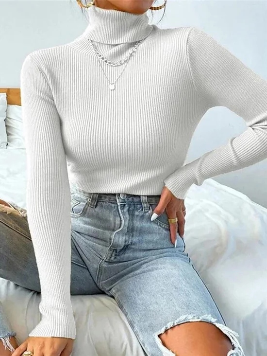 Licht Luxuriös hochwertig Pullover Herbst und Winter Haufen Ausschnitt Base Pullover Schmal Passen Dick Base Pullover