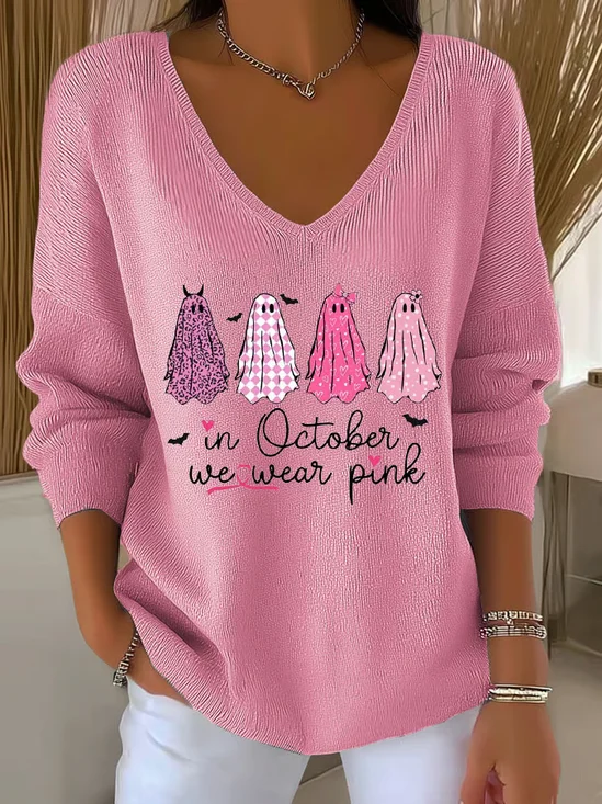 Damen Baumwolle Geometrisch Langarm Bequem Lässig Pullover