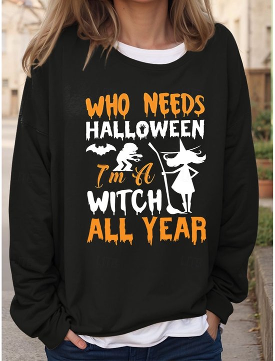 Retro Rundhals Halloween Sweatshirt