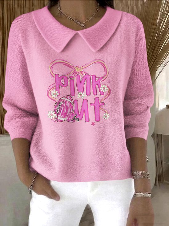 Damen Baumwolle Geblümt Langarm Bequem Lässig Pullover