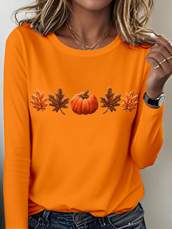 Retro Halloween Rundhals Langarm T-Shirt