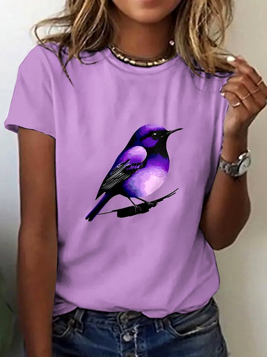 Retro Tier Rundhals Kurzarm T-Shirt