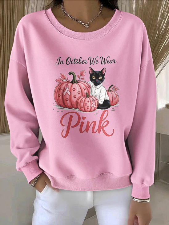Lässig Rundhals Geblümt Sweatshirt