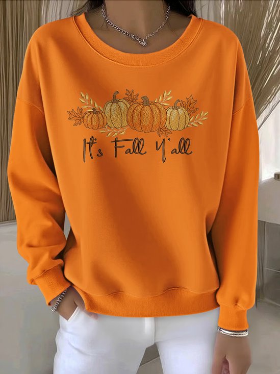 Lässig Rundhals Geblümt Sweatshirt