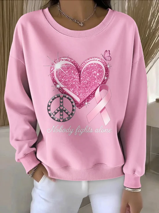 Lässig Rundhals Geblümt Sweatshirt