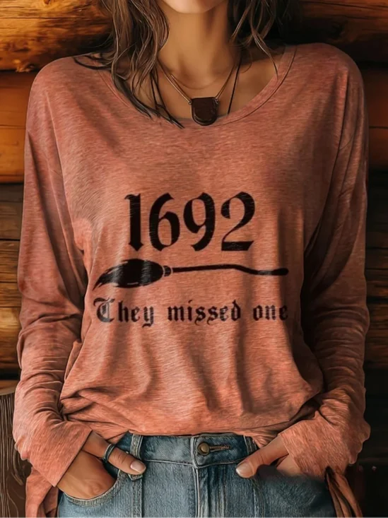Lässig Halloween Rundhals Langarm T-Shirt
