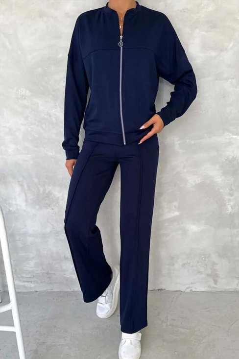 Damen Unifarben Zweiteiliges Set Täglich Langarm Lässig Frühling/Herbst Bluse mit Hose Matching Set