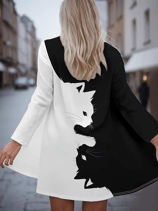 Damen Frühling/Herbst Oberbekleidung Retro Tier Langarm V-Ausschnitt Jacke