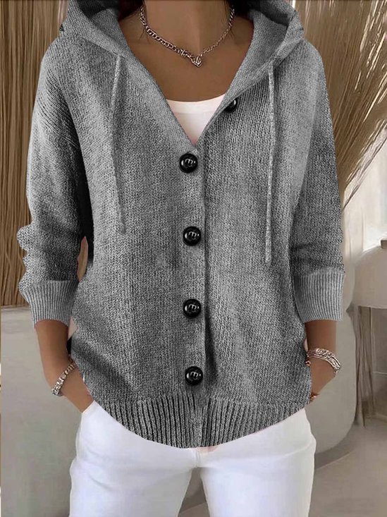 Damen Unifarben Ärmellos Bequem Retro Strickjacke