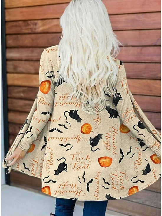 Damen Frühling/Herbst Oberbekleidung Retro Halloween Langarm V-Ausschnitt Jacke