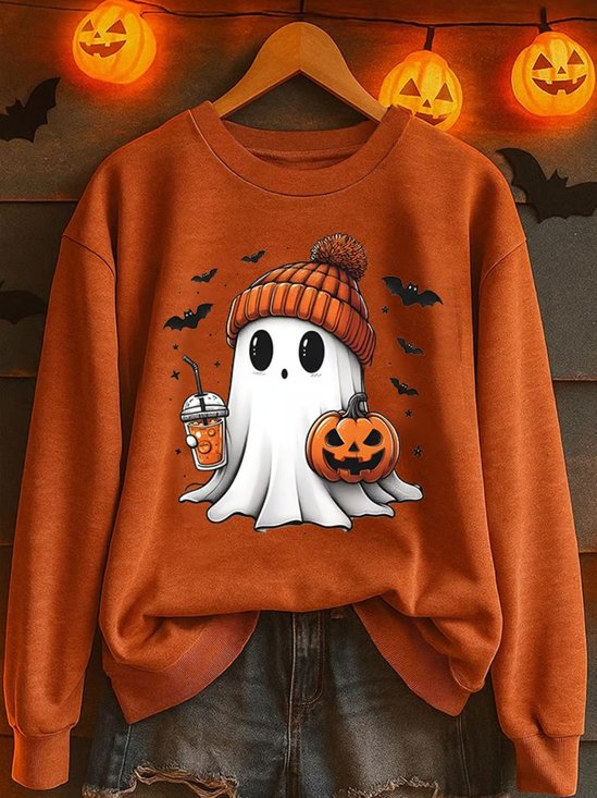 Retro Rundhals Halloween Sweatshirt