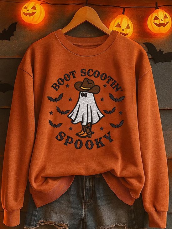 Retro Rundhals Halloween Sweatshirt