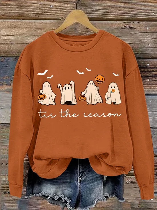 Lässig Rundhals Halloween Sweatshirt