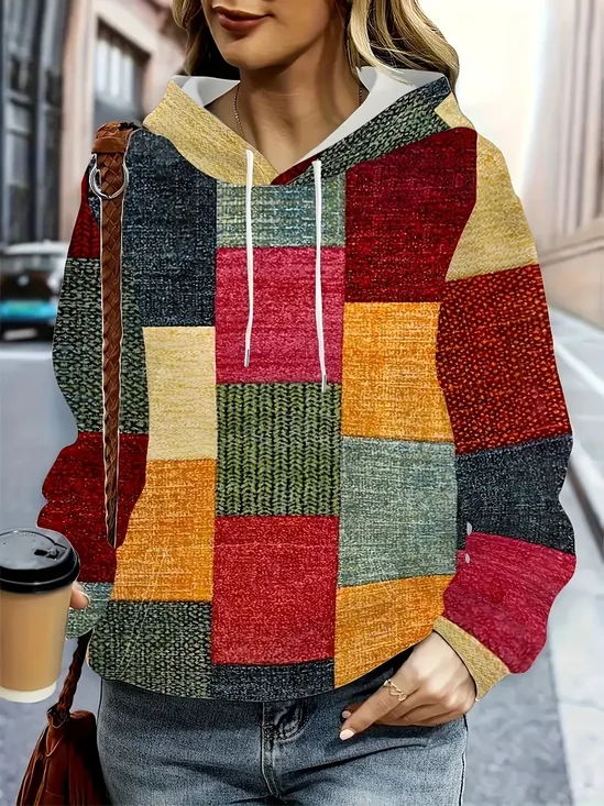 Lässig Kapuze Abstrakt Kapuze Print