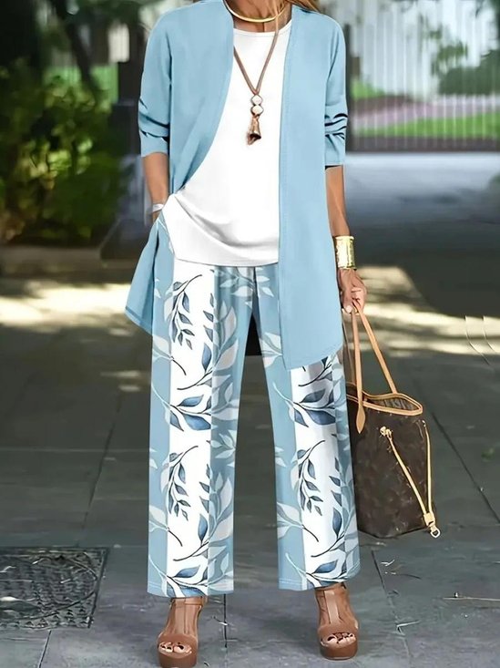 Damen Gestreift Matching Kostüm Party Dreiviertelärmel Retro Frühling/Herbst Mehrteiliges Set Matching Set