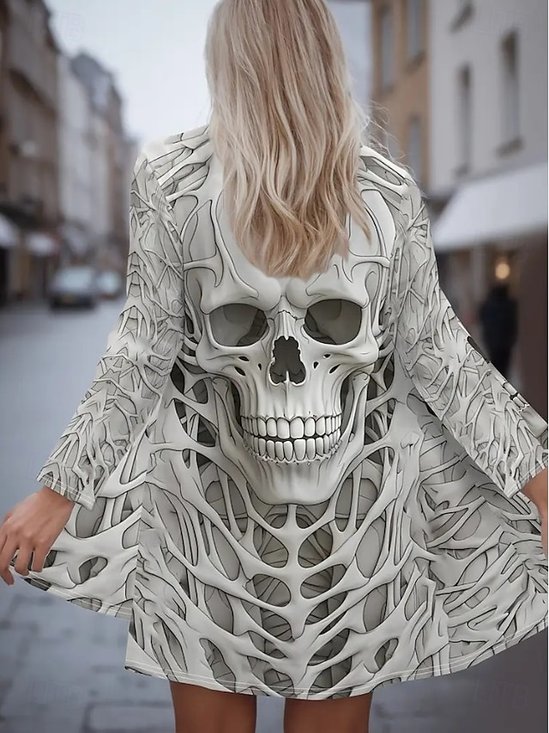 Damen Frühling/Herbst Oberbekleidung Retro Halloween Langarm V-Ausschnitt Jacke