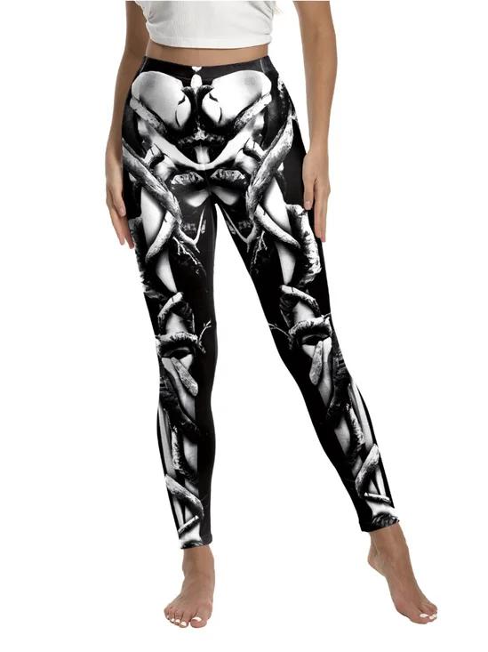 Damen Halloween Lässig Alle Jahreszeiten Lang Leggings