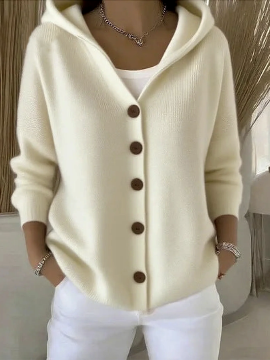 Damen Baumwolle Geblümt Langarm Bequem Lässig Strickjacke