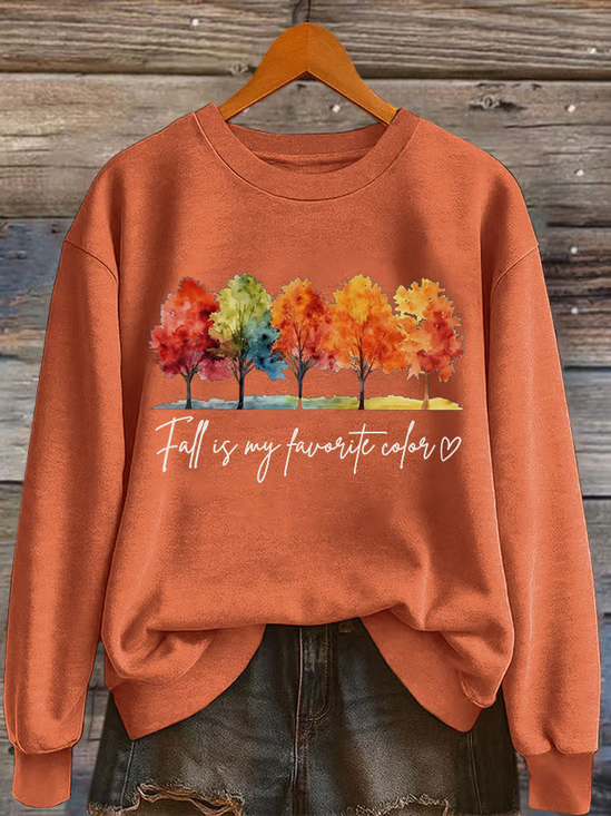 Lässig Rundhals Textbriefe Sweatshirt Print