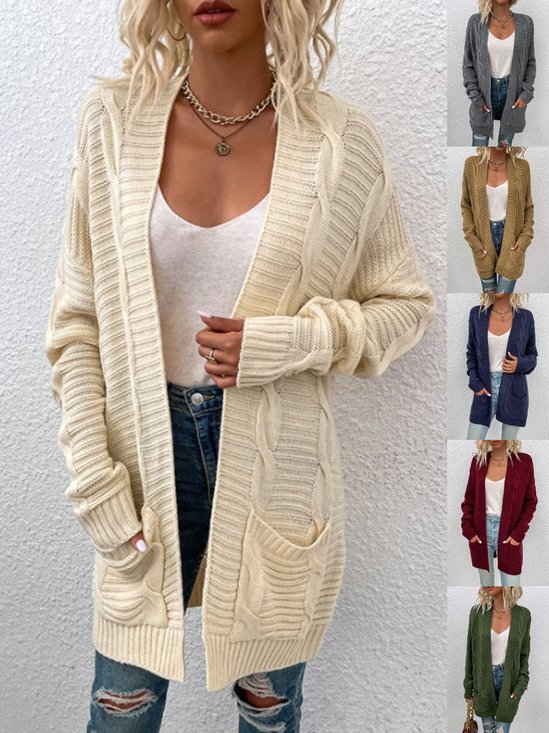 Damen Frühling/Herbst Oberbekleidung Retro Nahtverarbeitung Unifarben Langarm Jacke