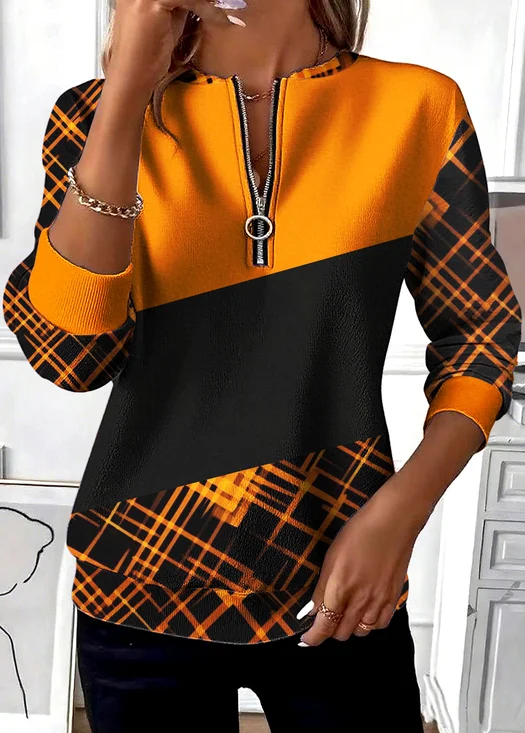 Lässig Stehkragen Geometrisch Sweatshirt