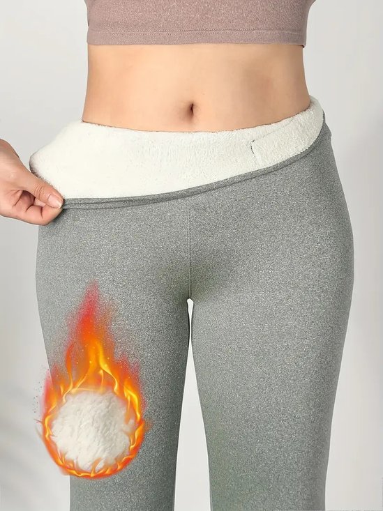 Damen Unifarben Knöchelhose Hose Lässig Winter Hose