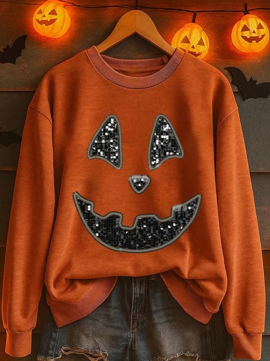 Retro Rundhals Halloween Sweatshirt