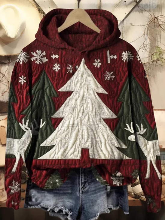 Lässig Kapuze Weihnachten Sweatshirt