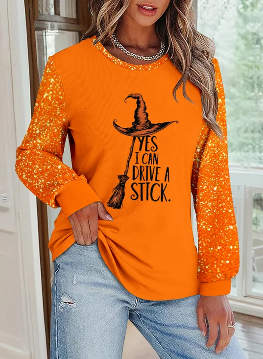 Lässig Rundhals Textbriefe Sweatshirt