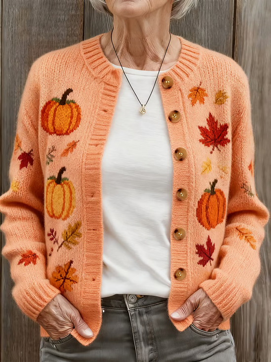 Damen Wolle/Stricken Unifarben Langarm Bequem Lässig Strickjacke