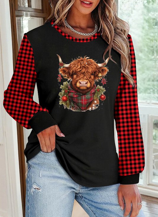 Lässig Rundhals Farbblock Sweatshirt