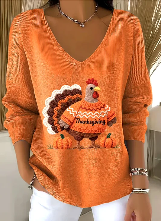 Damen Baumwolle Tier Langarm Bequem Lässig Pullover