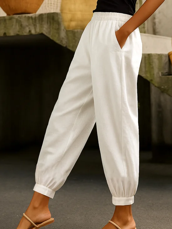 Damen Unifarben Lang Hose Lässig Frühling/Herbst Hose
