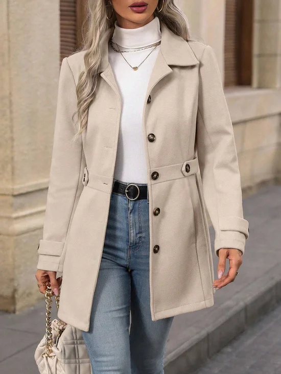 Damen Frühling/Herbst Oberbekleidung Lässig Unifarben Langarm Schalkragen Jacke