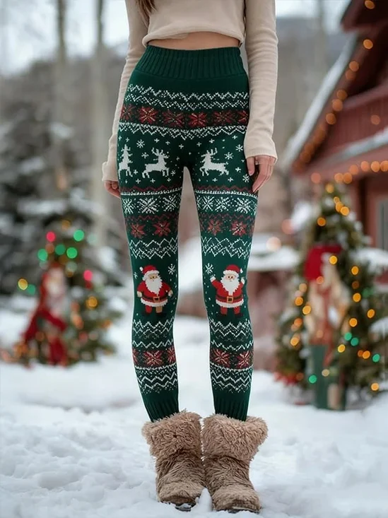 Damen Weihnachten Retro Frühling/Herbst Knöchelhose Leggings