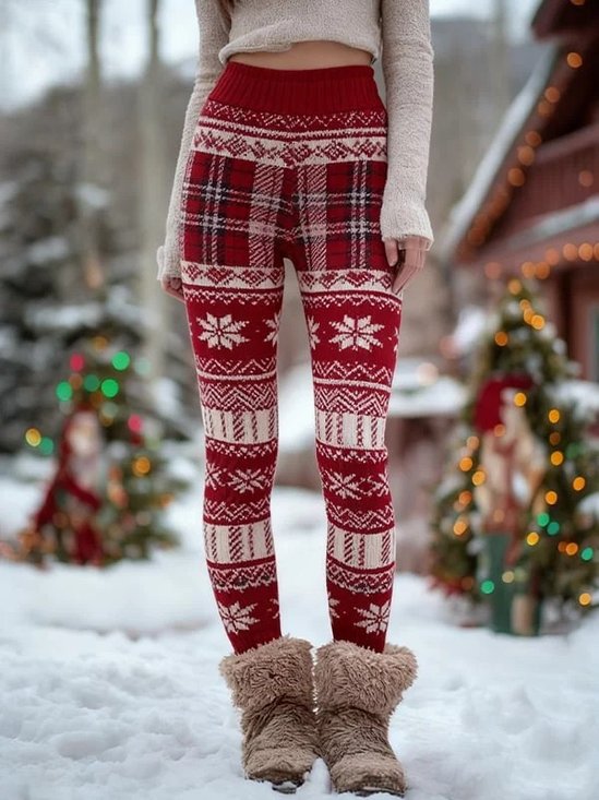 Damen Weihnachten Retro Frühling/Herbst Knöchelhose Leggings