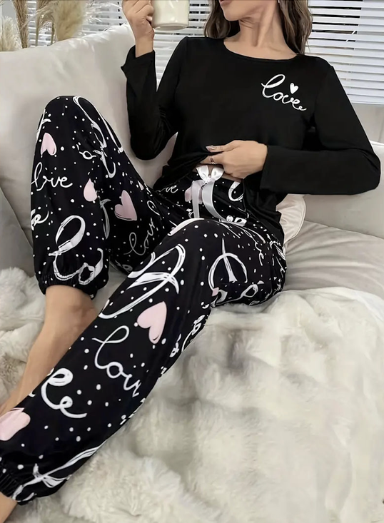 Damen Geometrisch Zweiteiliges Set Täglich Langarm Lässig Frühling/Herbst Bluse mit Hose Matching Set
