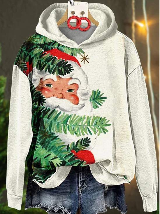 Lässig Kapuze Weihnachtsmann Kapuze Print