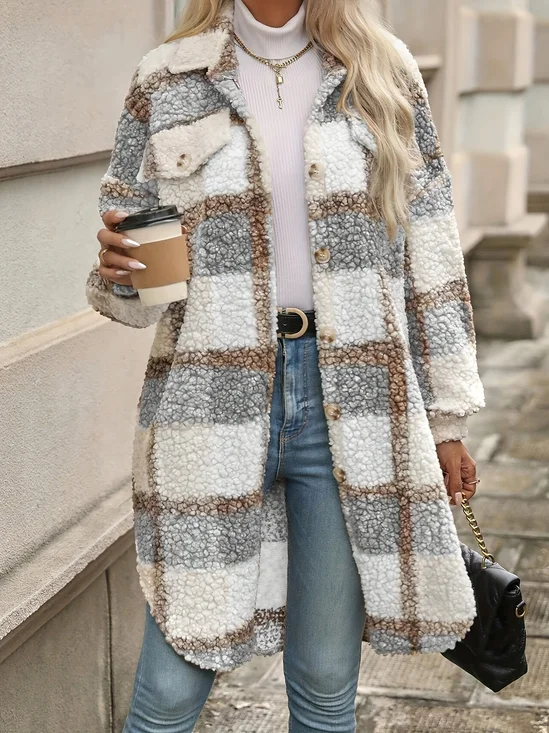 Damen Frühling/Herbst Oberbekleidung Lässig Geometrisch Langarm Schalkragen Jacke