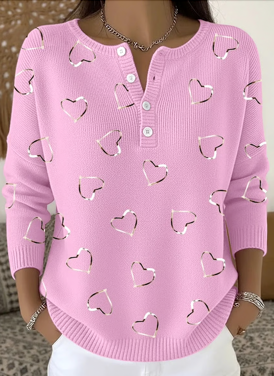 Damen Baumwolle Geometrisch Langarm Bequem Lässig Pullover