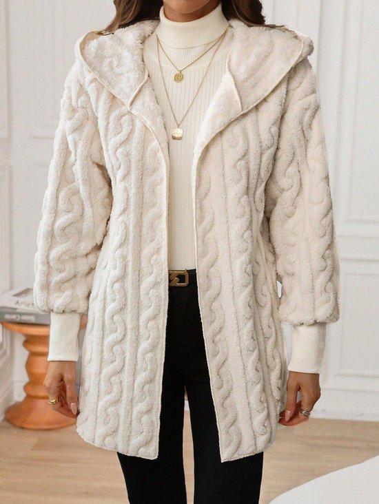 Damen Frühling/Herbst Oberbekleidung Lässig Geometrisch Langarm Kapuze Jacke