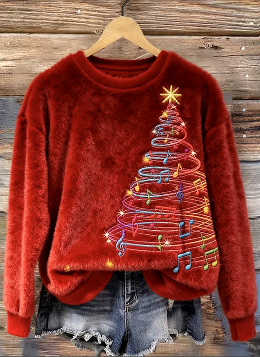 Lässig Rundhals Weihnachten Sweatshirt