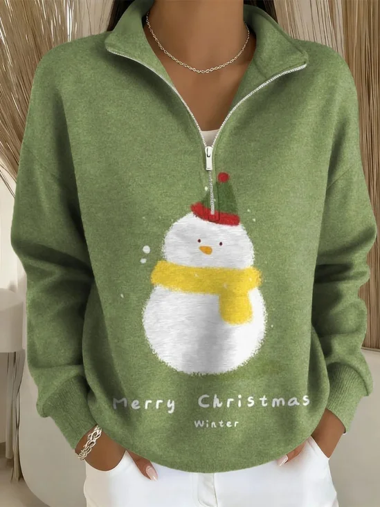 Damen Weihnachten Langarm Bequem Lässig Pullover