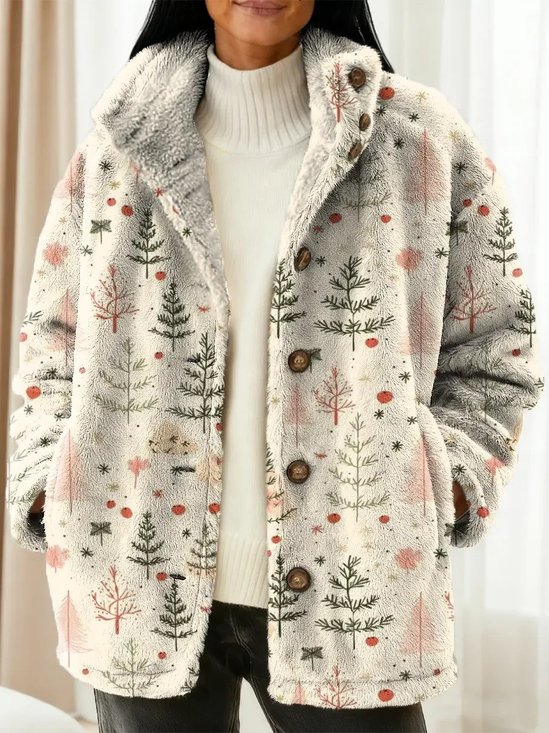 Damen Winter Oberbekleidung Retro Weihnachten Langarm Jacke