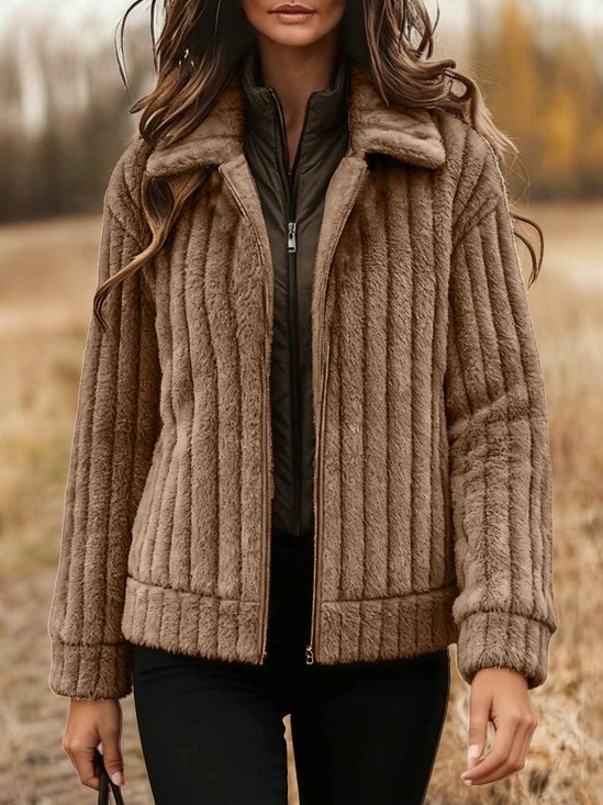 Damen Winter Oberbekleidung Urban Unifarben Langarm Stehkragen Jacke