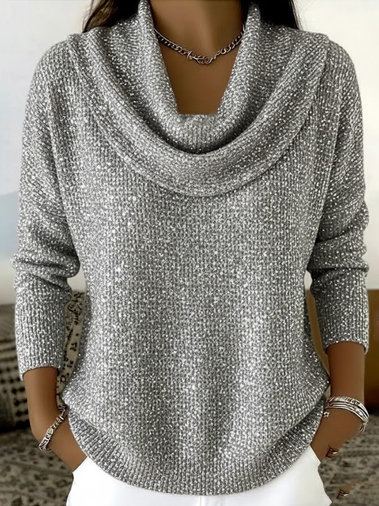 Damen Abstrakt Langarm Bequem Lässig Print Pullover