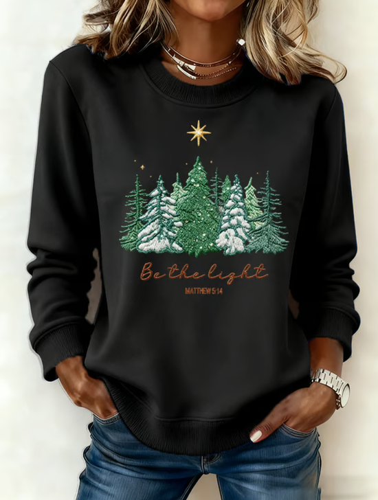 Retro Rundhals Weihnachten Sweatshirt