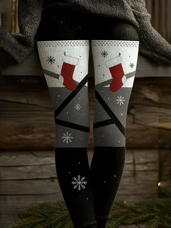 Damen Gestreift Retro Frühling/Herbst Knöchelhose Leggings